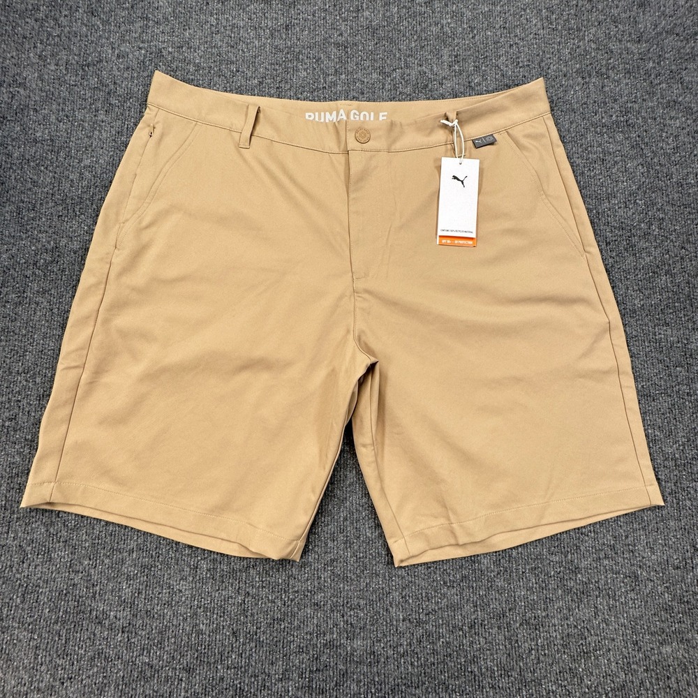Puma Golf Camino 2.0 Shorts Mens 38 (Fits as 37) Prairie Tan UV Protection NEW